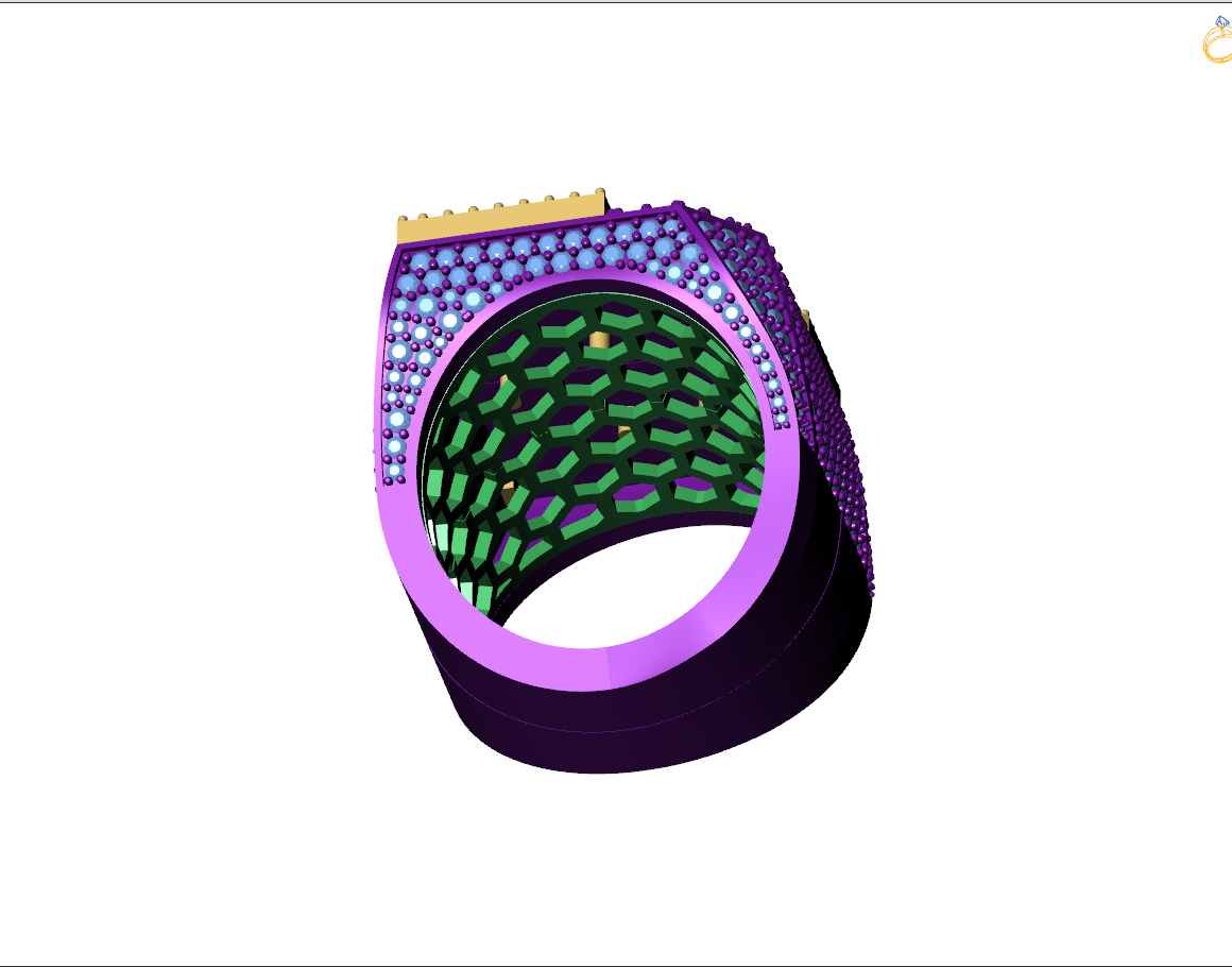 Custom Initial A to Z Letter Diamond Ring - Alphabet Rings 3D print model_10