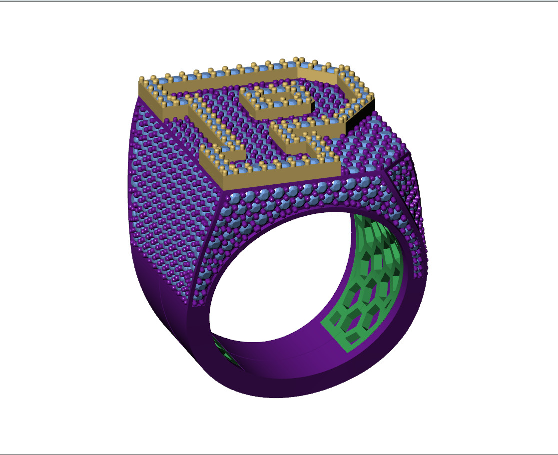 Custom Initial A to Z Letter Diamond Ring - Alphabet Rings 3D print model_9