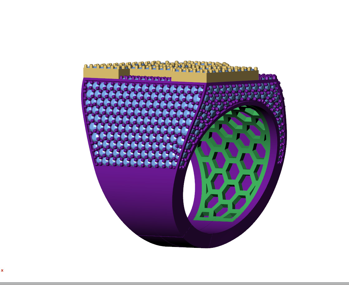 Custom Initial A to Z Letter Diamond Ring - Alphabet Rings 3D print model_11