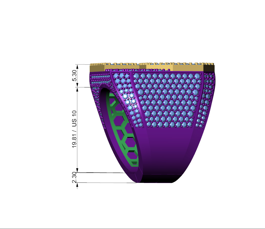 Custom Initial A to Z Letter Diamond Ring - Alphabet Rings 3D print model_8