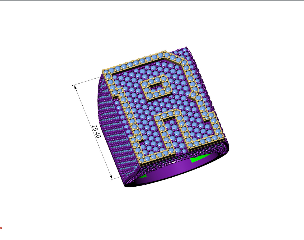 Custom Initial A to Z Letter Diamond Ring -  Alphabet Rings 3D print model_7