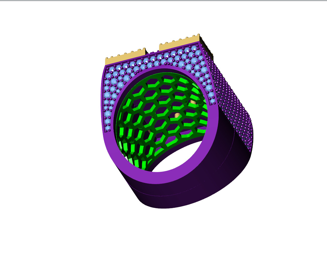 Custom Initial A to Z Letter Diamond Ring -  Alphabet Rings 3D print model_10