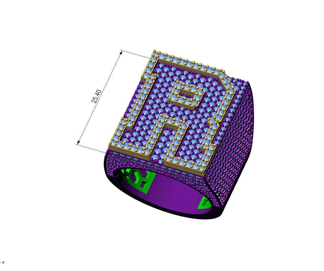 Custom Initial A to Z Letter Diamond Ring -  Alphabet Rings 3D print model_4