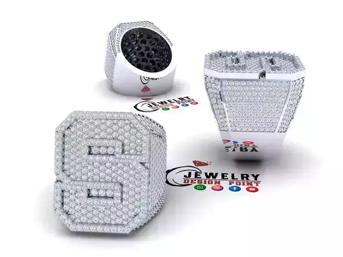 Custom Initial A to Z Letter Diamond Ring - Alphabet Rings 3D print model Custom Initial A to Z Letter Diamond Ring - Alphabet Rings 3D print model