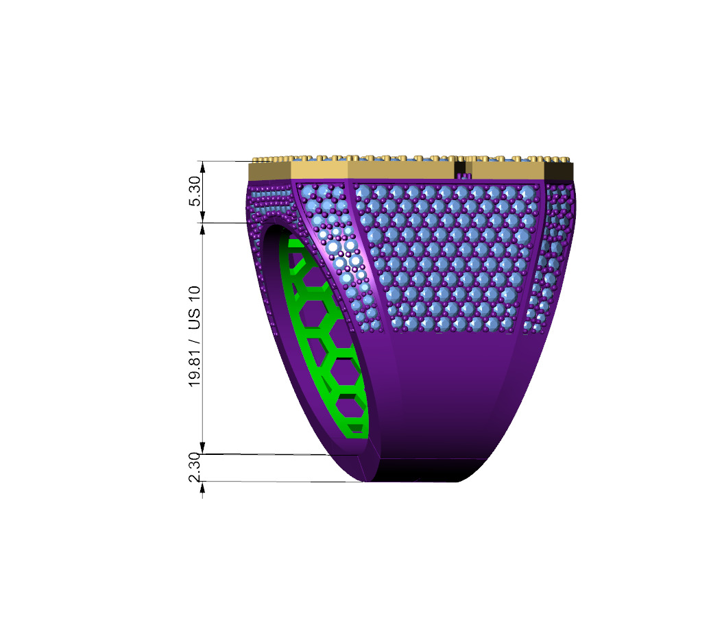 Custom Initial A to Z Letter Diamond Ring - Alphabet Rings 3D print model_8