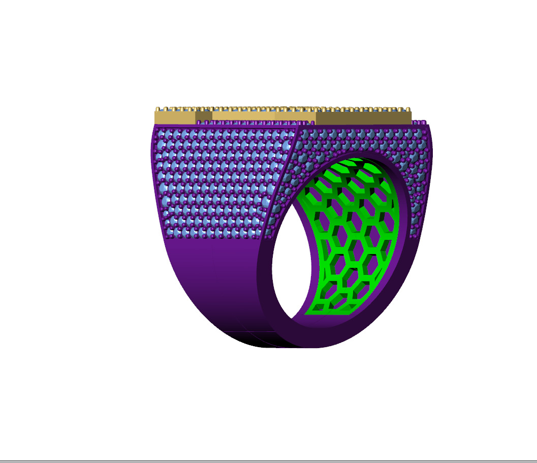 Custom Initial A to Z Letter Diamond Ring -  Alphabet Rings 3D print model_11