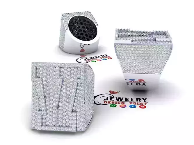 Custom Initial A to Z Letter Diamond Ring -  Alphabet Rings 3D print model