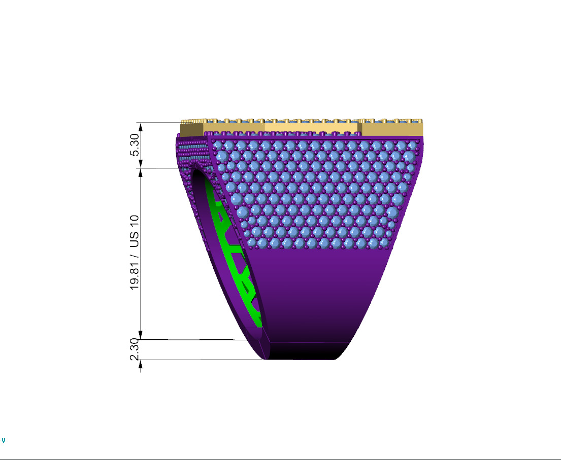 Custom Initial A to Z Letter Diamond Ring -  Alphabet Rings 3D print model_8