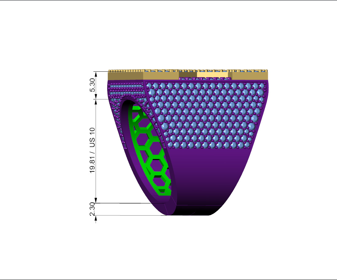 Custom Initial A to Z Letter Diamond Ring - Alphabet Rings 3D print model_9