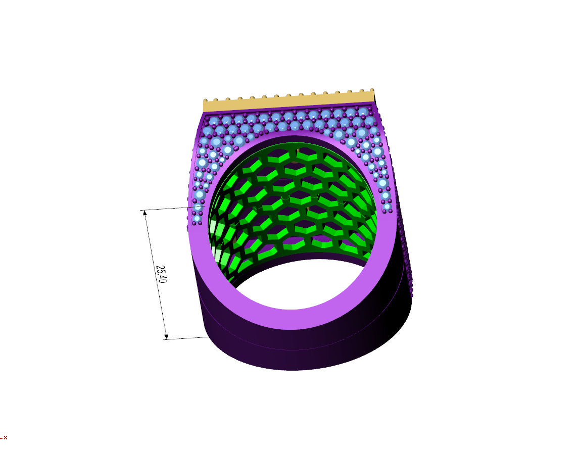 Custom Initial A to Z Letter Diamond Ring - Alphabet Rings 3D print model_11