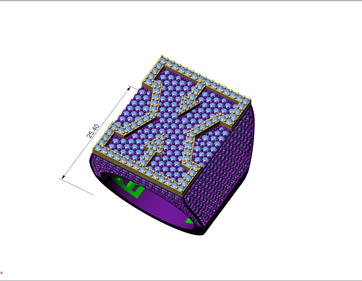 Custom Initial A to Z Letter Diamond Ring - Alphabet Rings 3D print model_4