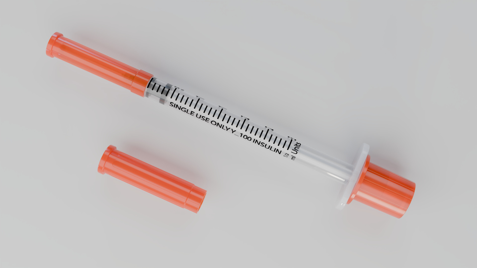 Insulin Syringe 03 mL 3D model_2