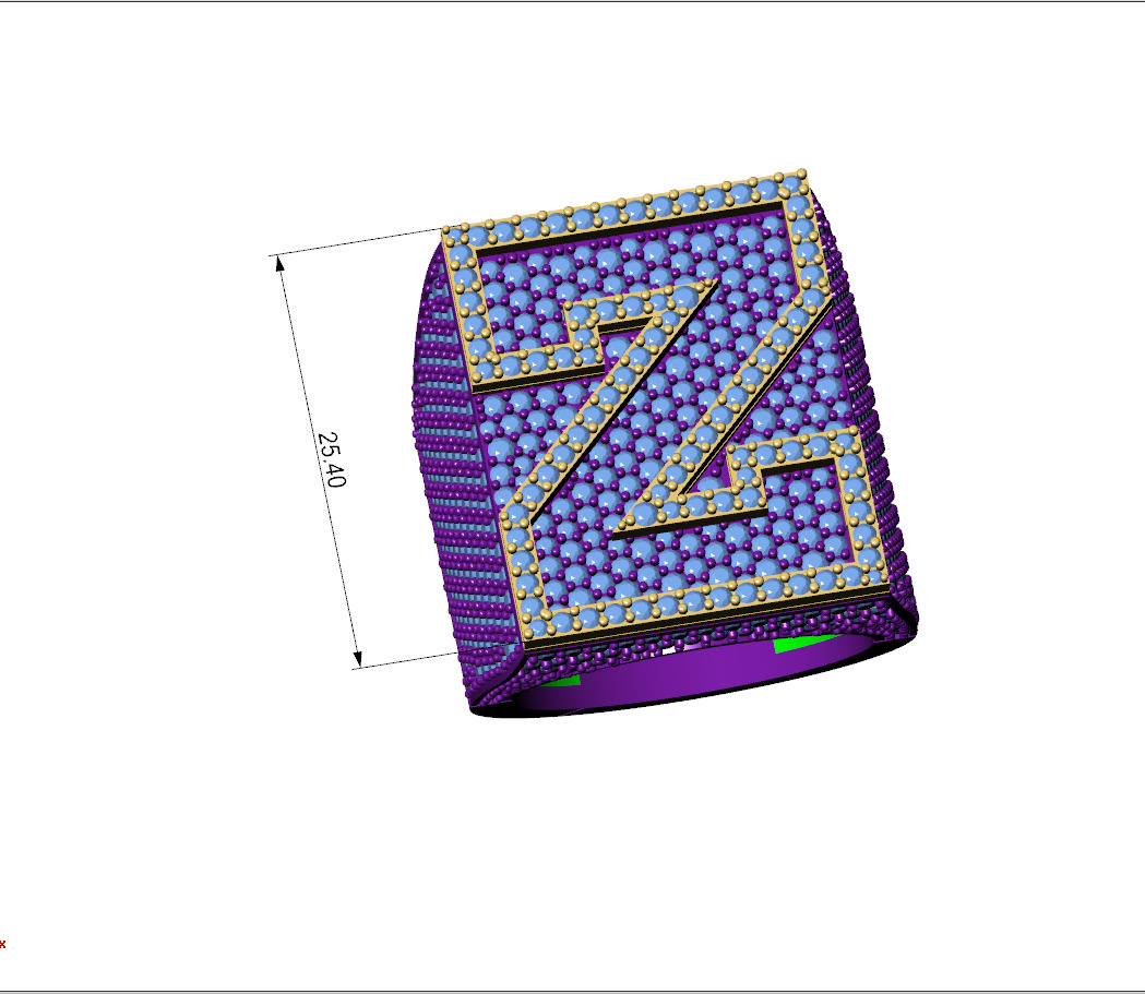 Custom Initial A to Z Letter Diamond Ring -  Alphabet Rings 3D print model_7