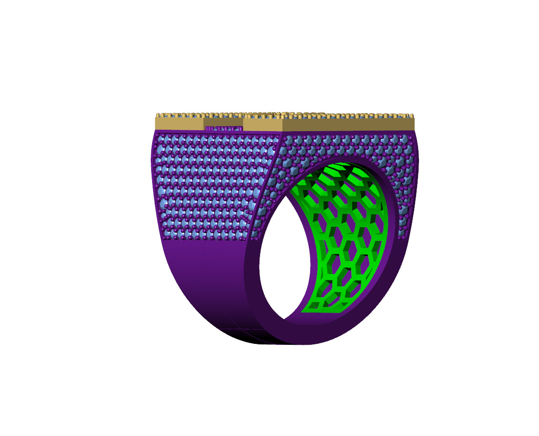 Custom Initial A to Z Letter Diamond Ring -  Alphabet Rings 3D print model_10