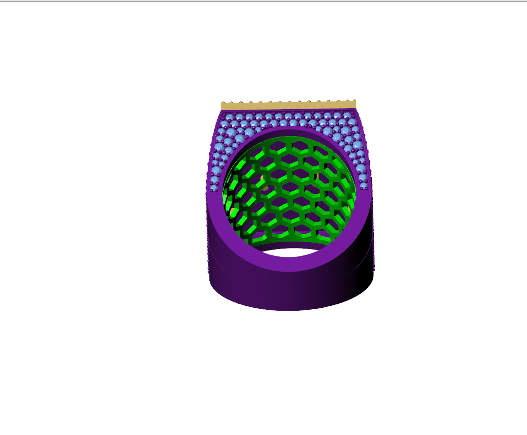 Custom Initial A to Z Letter Diamond Ring -  Alphabet Rings 3D print model_11