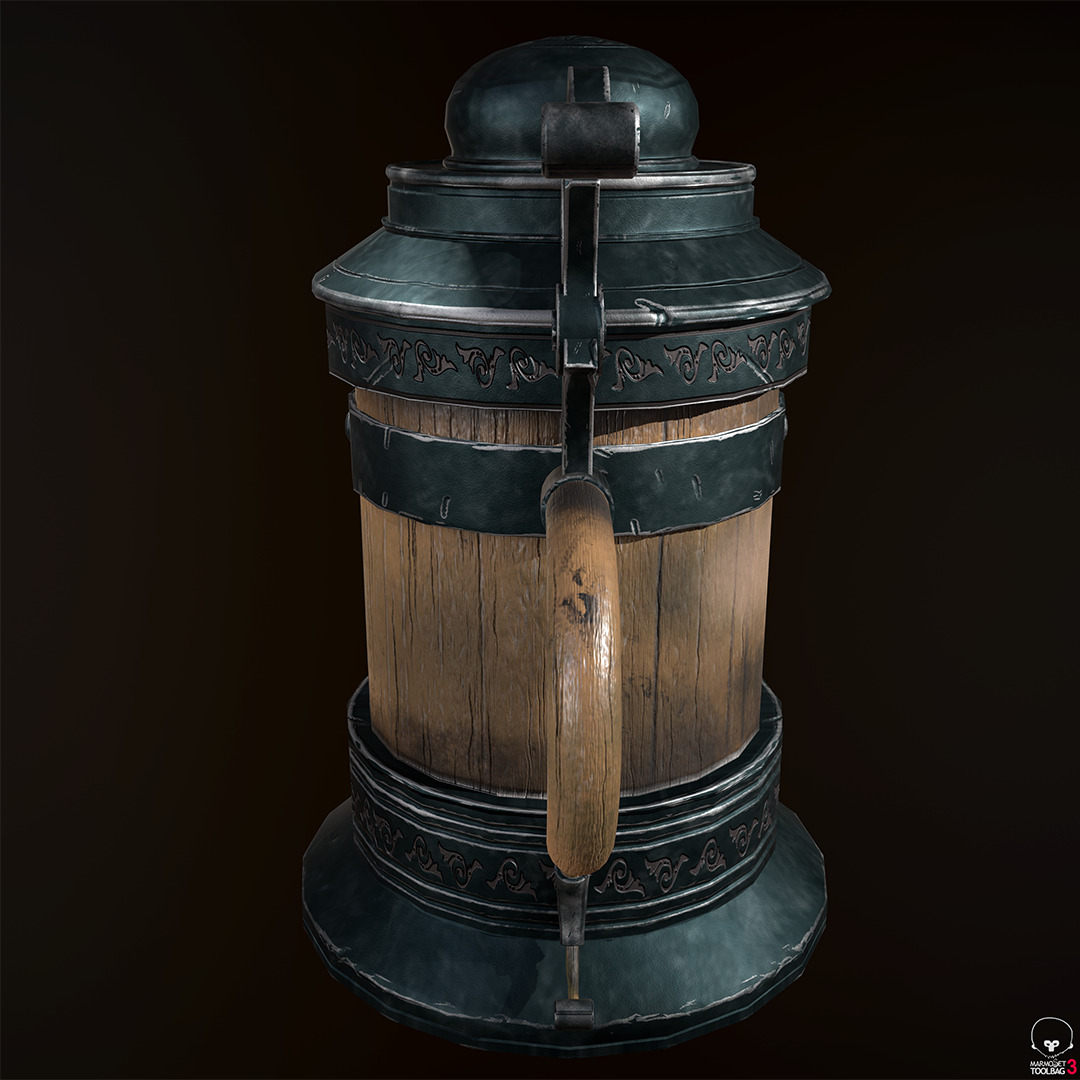 Beer Mug Low-poly 3D model_6