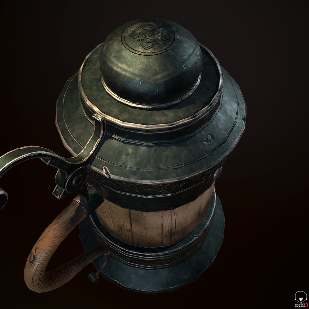 Beer Mug Low-poly 3D model_2