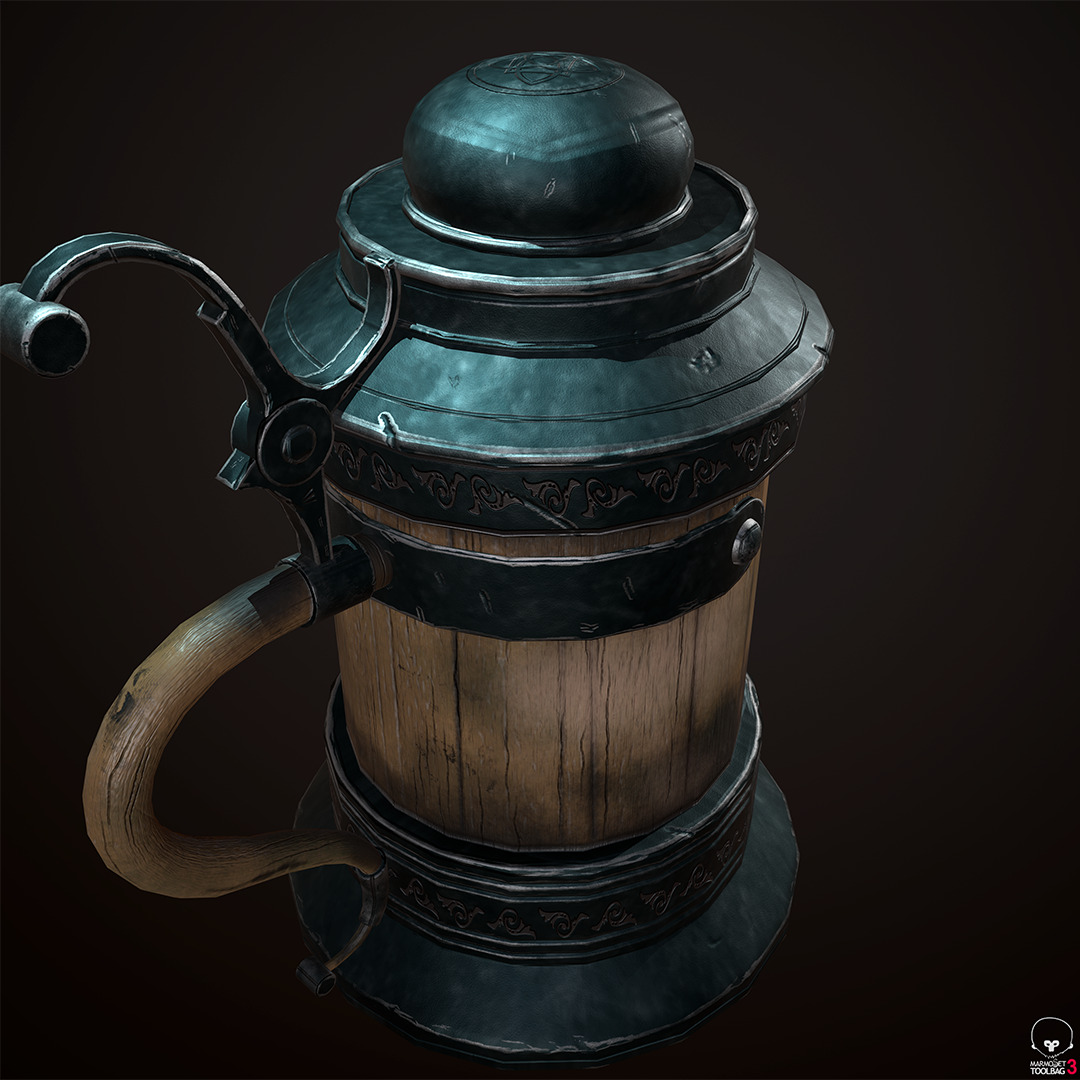 Beer Mug Low-poly 3D model_3