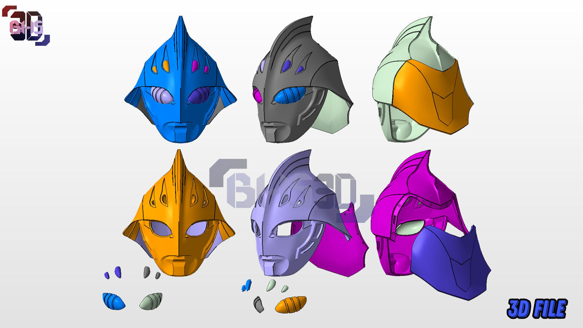 Ultraman Nexus Helmet 3D STL File 3D print model_8