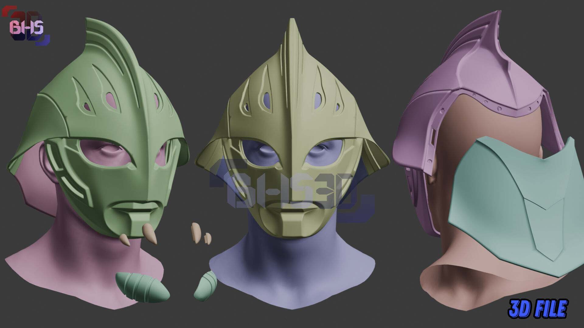 Ultraman Nexus Helmet 3D STL File 3D print model_7