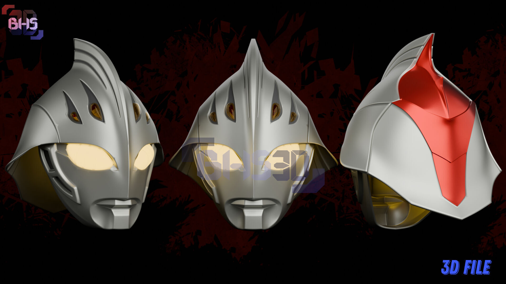 Ultraman Nexus Helmet 3D STL File 3D print model_4