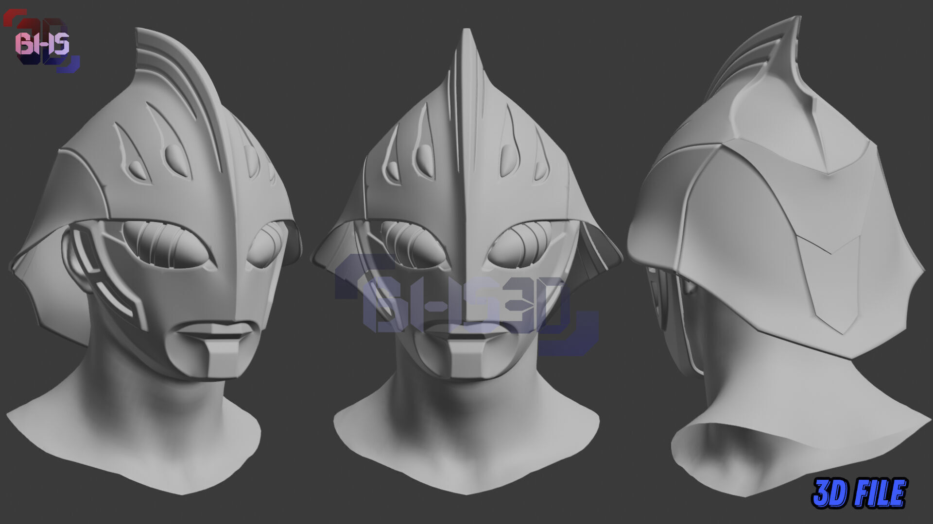 Ultraman Nexus Helmet 3D STL File 3D print model_6