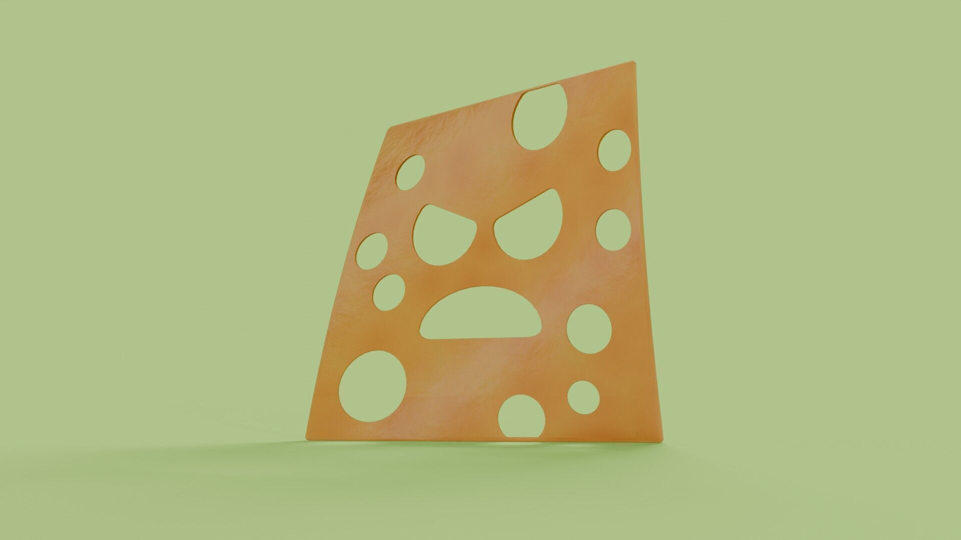 Cheese monster Low-poly 3D model_3