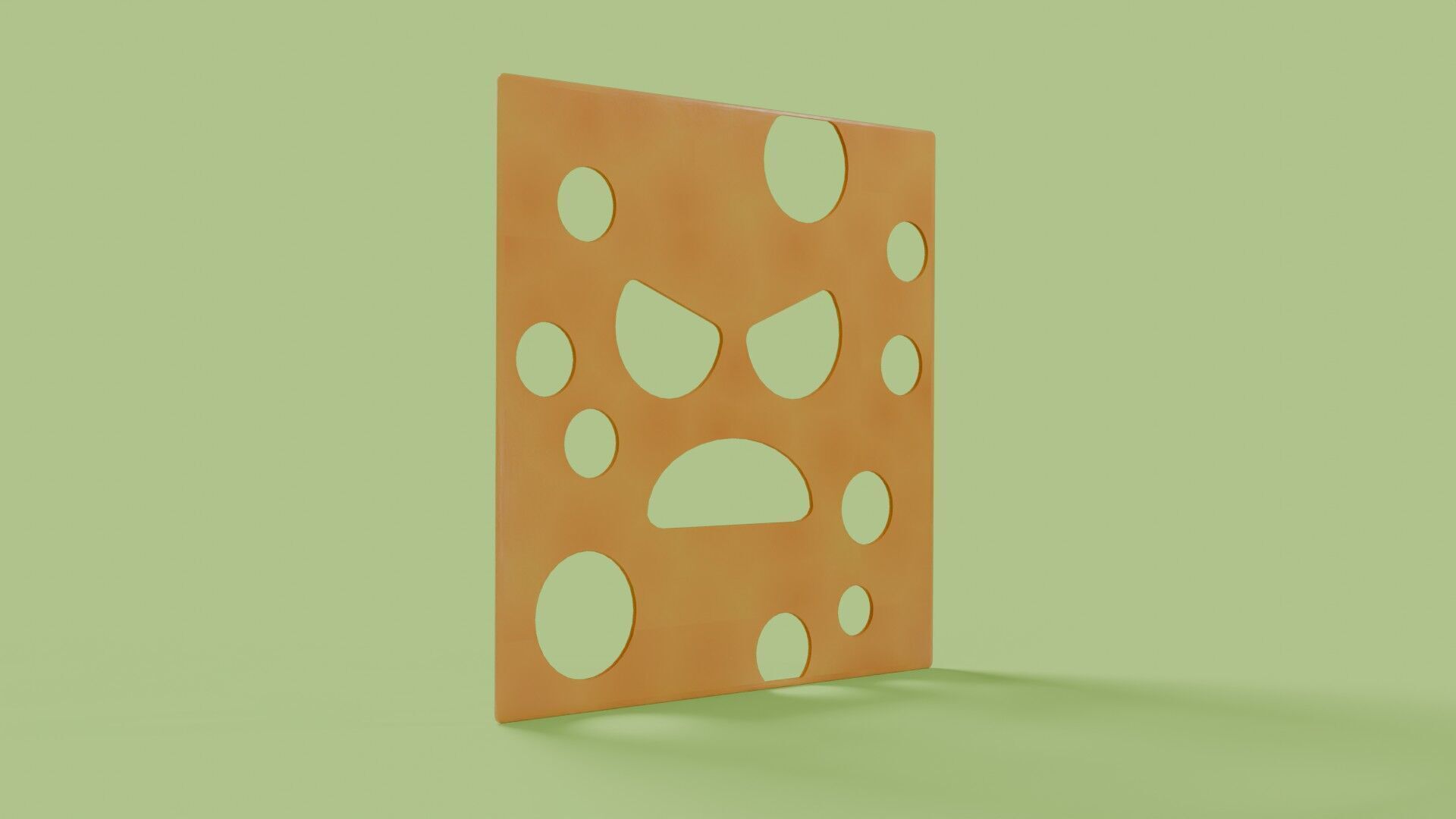 Cheese monster Low-poly 3D model_1