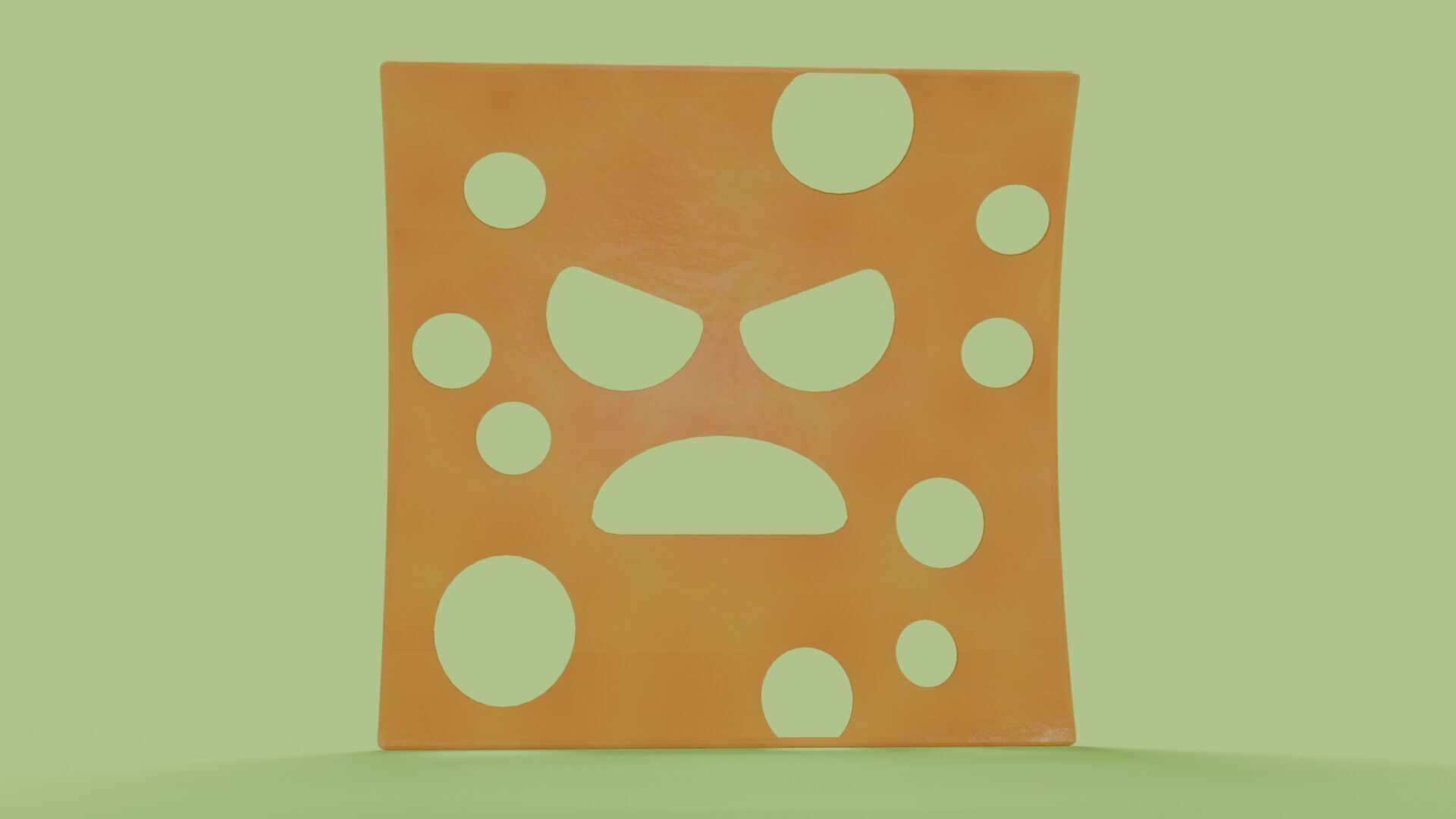 Cheese monster Low-poly 3D model_4