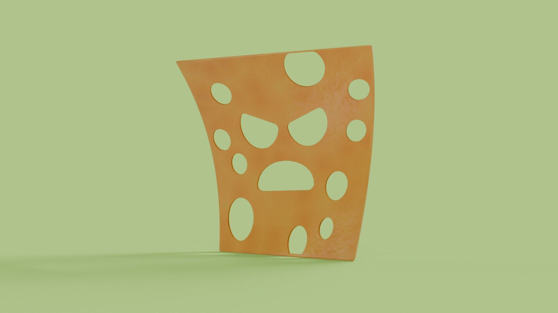 Cheese monster Low-poly 3D model_2
