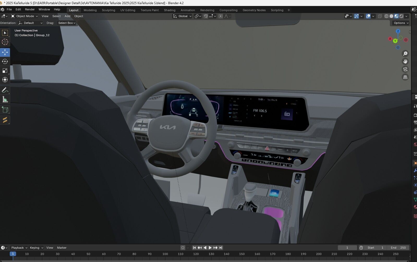 2025 Kia Telluride S 3D model_10