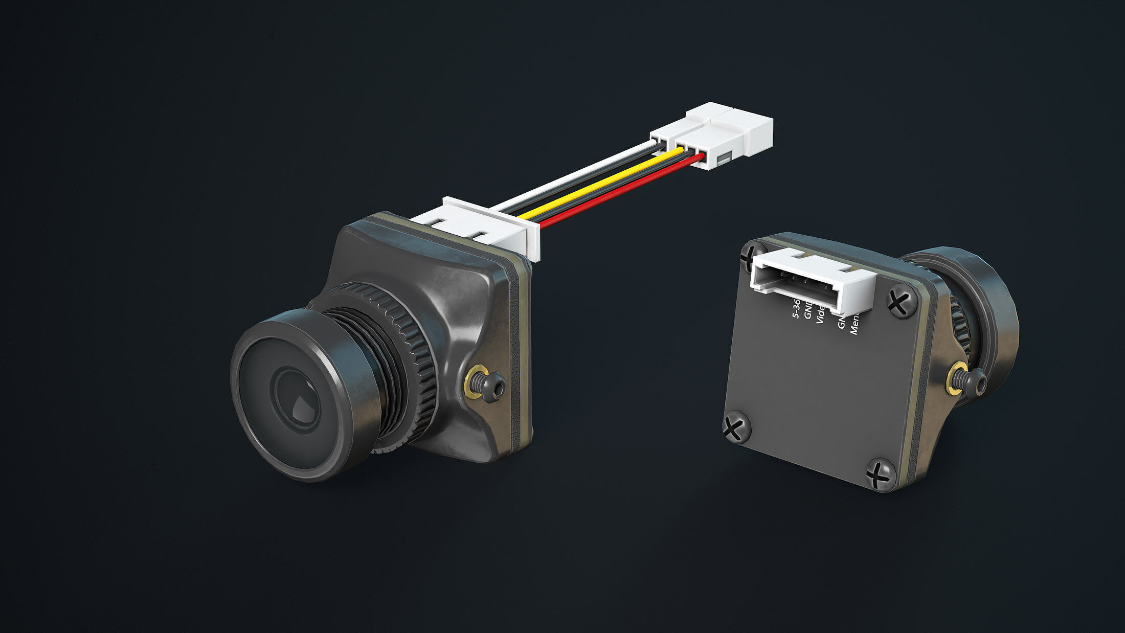 FPV Drone Parts Set Vol 1  Low-poly 3D model_5