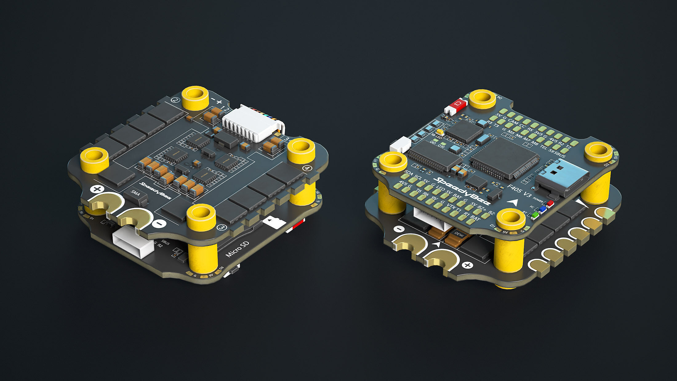 FPV Drone Parts Set Vol 1  Low-poly 3D model_2
