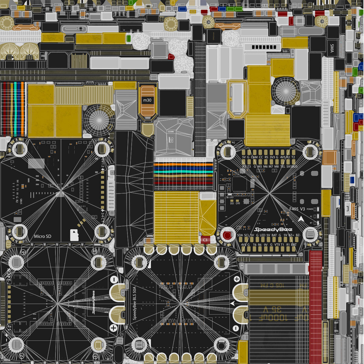 FPV Drone Parts Set Vol 1  Low-poly 3D model_21