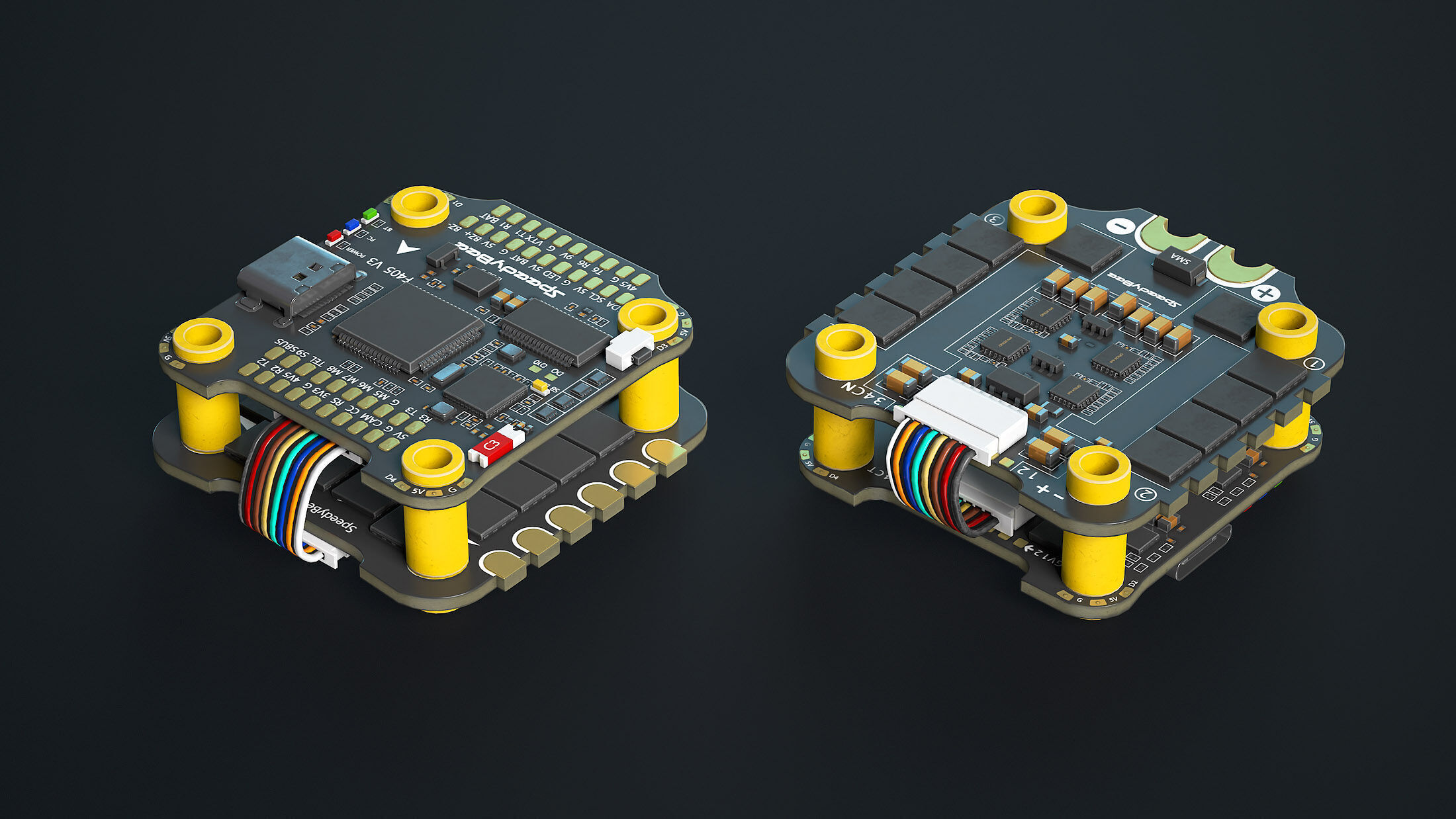 FPV Drone Parts Set Vol 1  Low-poly 3D model_1