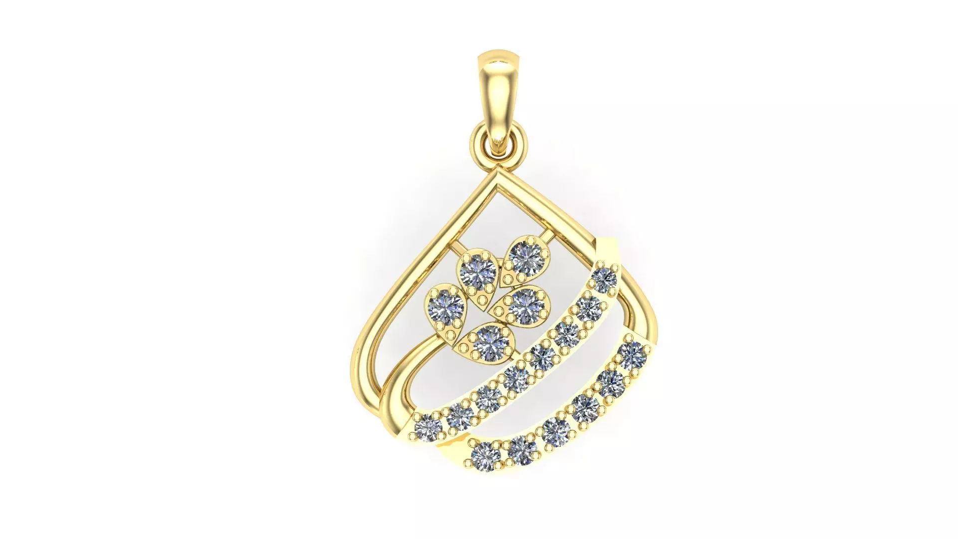 diamond pendant 3D print model_0