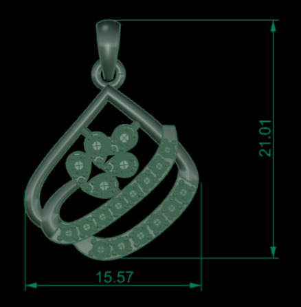 diamond pendant 3D print model_1