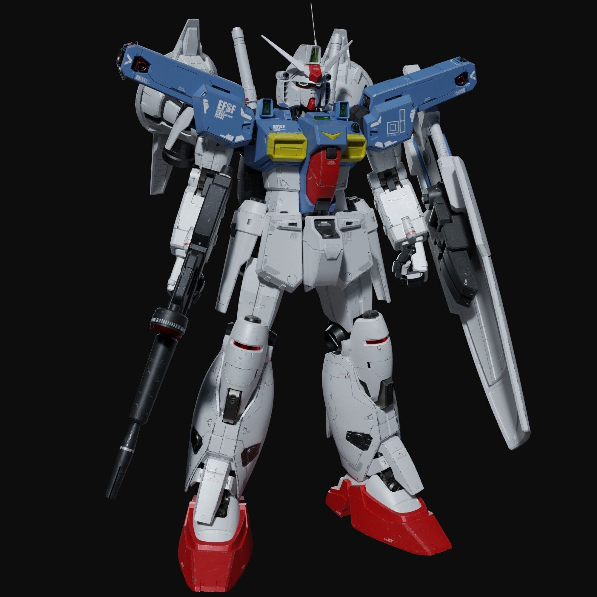 Gundam RX-78 GP01Fb weathering style 3D model_3