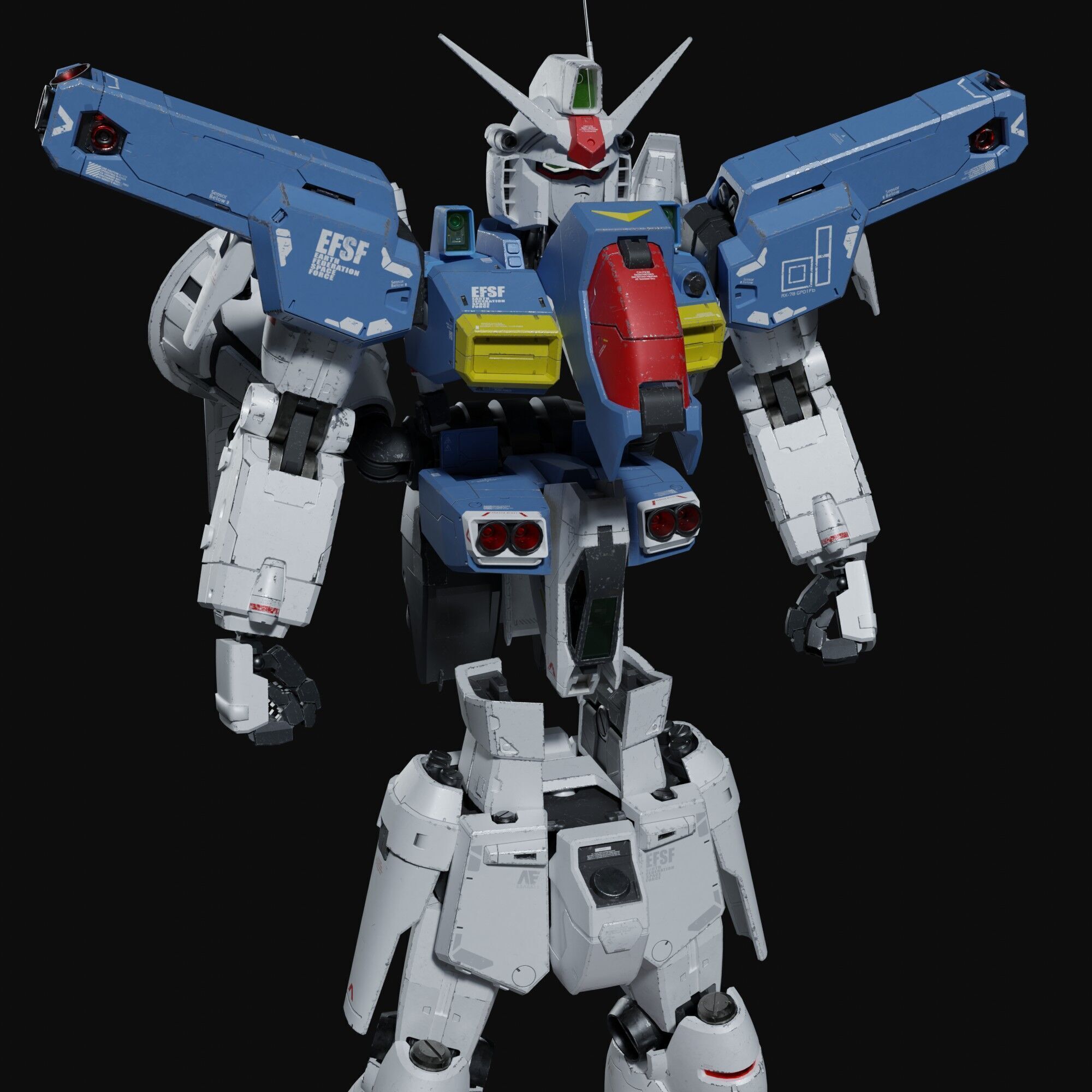 Gundam RX-78 GP01Fb weathering style 3D model_19