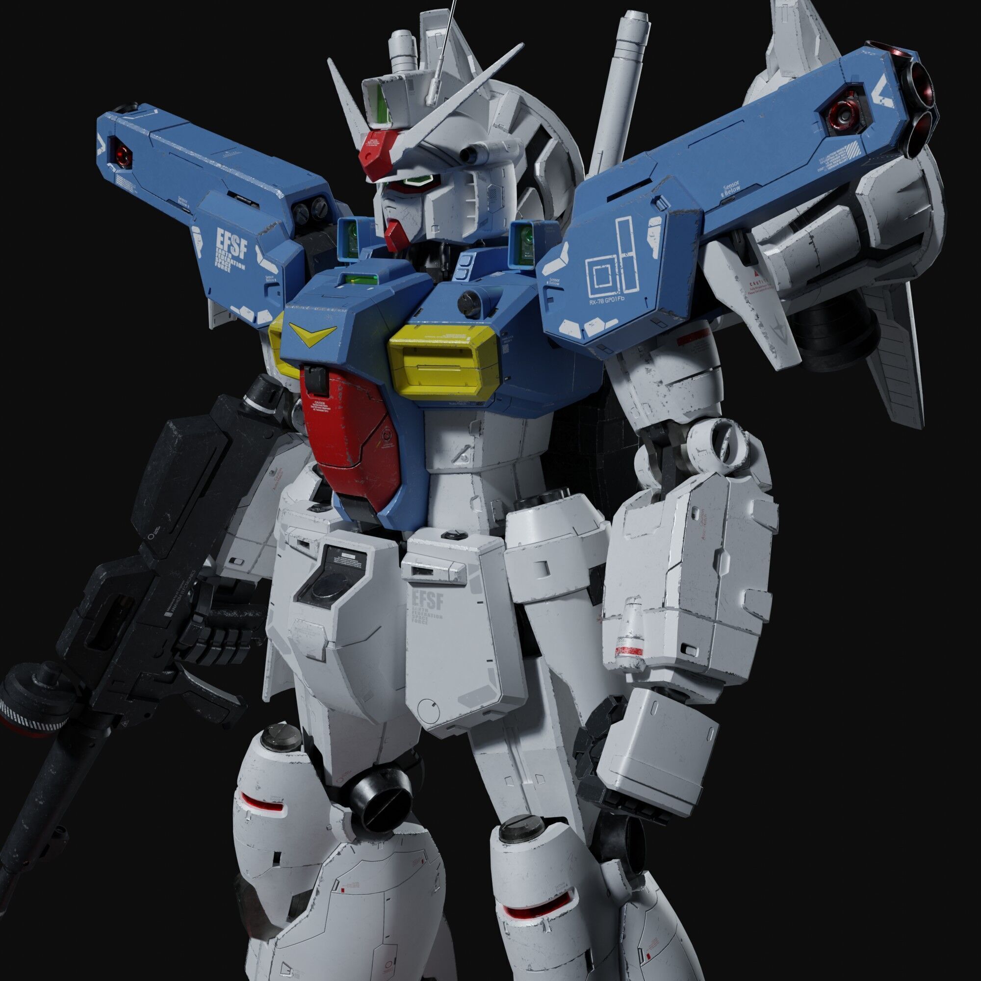Gundam RX-78 GP01Fb weathering style 3D model_9