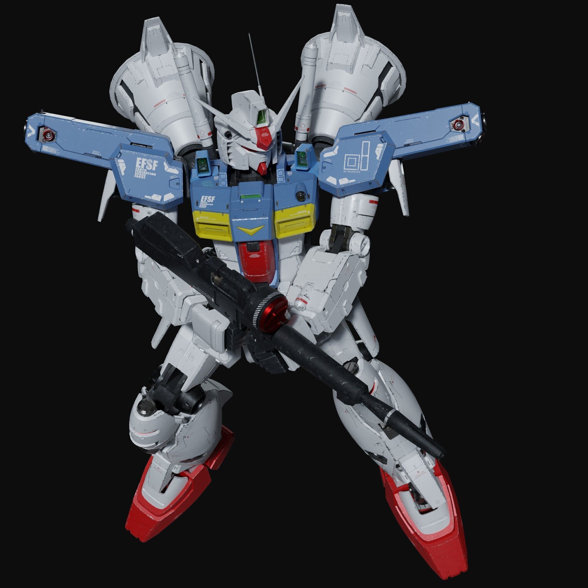 Gundam RX-78 GP01Fb weathering style 3D model_6