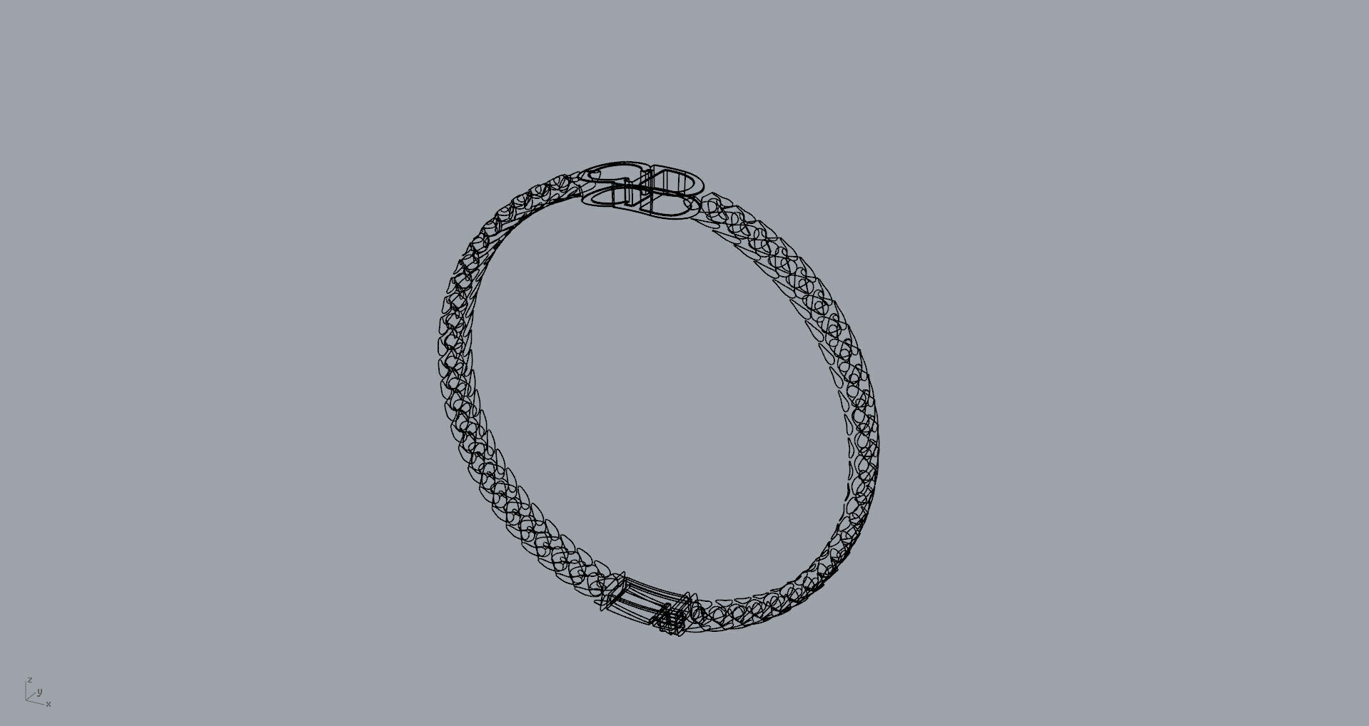 Cuban Chain Link Bracelet with CD 3D print model_13