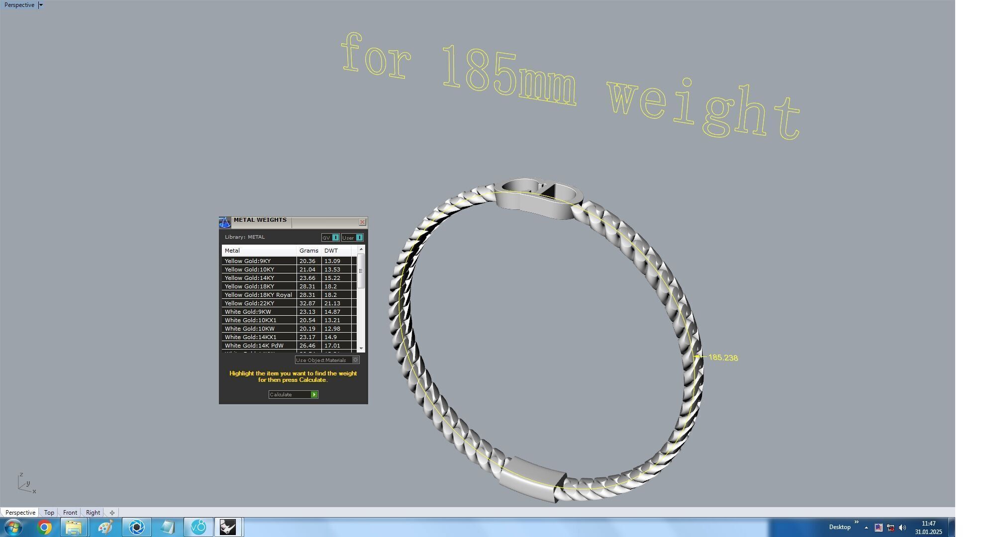 Cuban Chain Link Bracelet with CD 3D print model_14