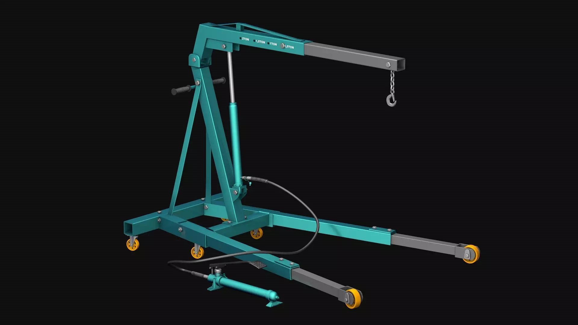 Hydraulic folding crane R2 3D model