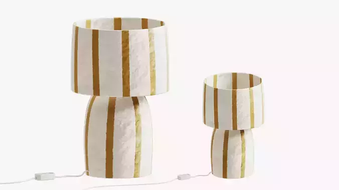 Zara Home paper mache striped lamp