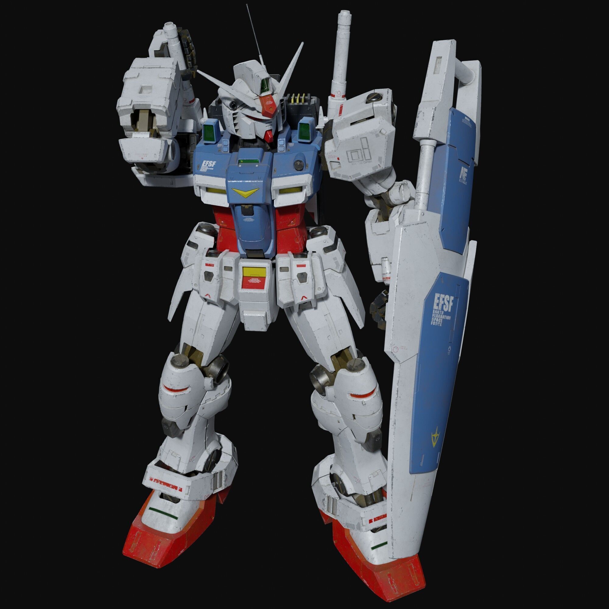 Gundam RX-78 GP01 weathering style 3D model_13