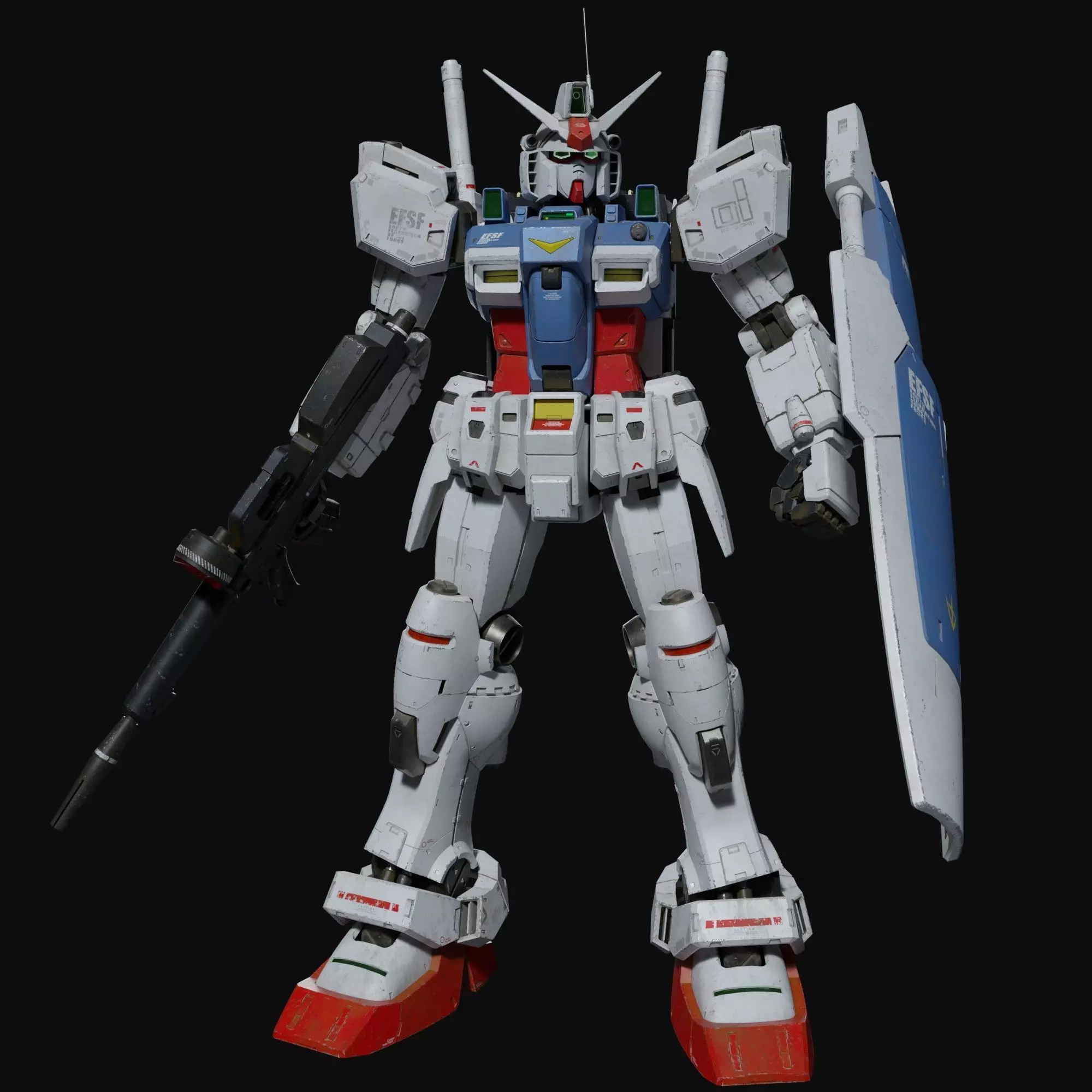 Gundam RX-78 GP01 weathering style 3D model_0