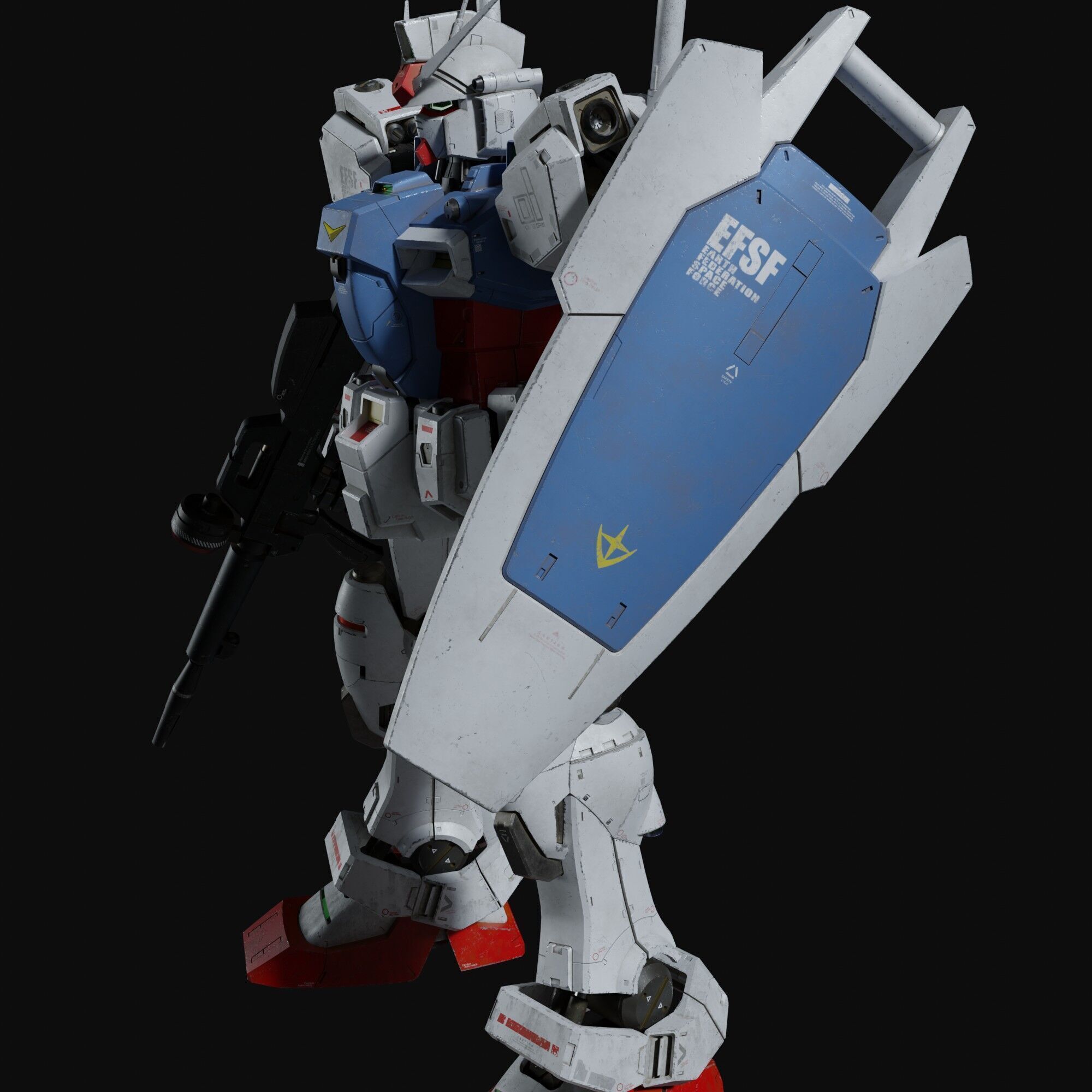 Gundam RX-78 GP01 weathering style 3D model_21
