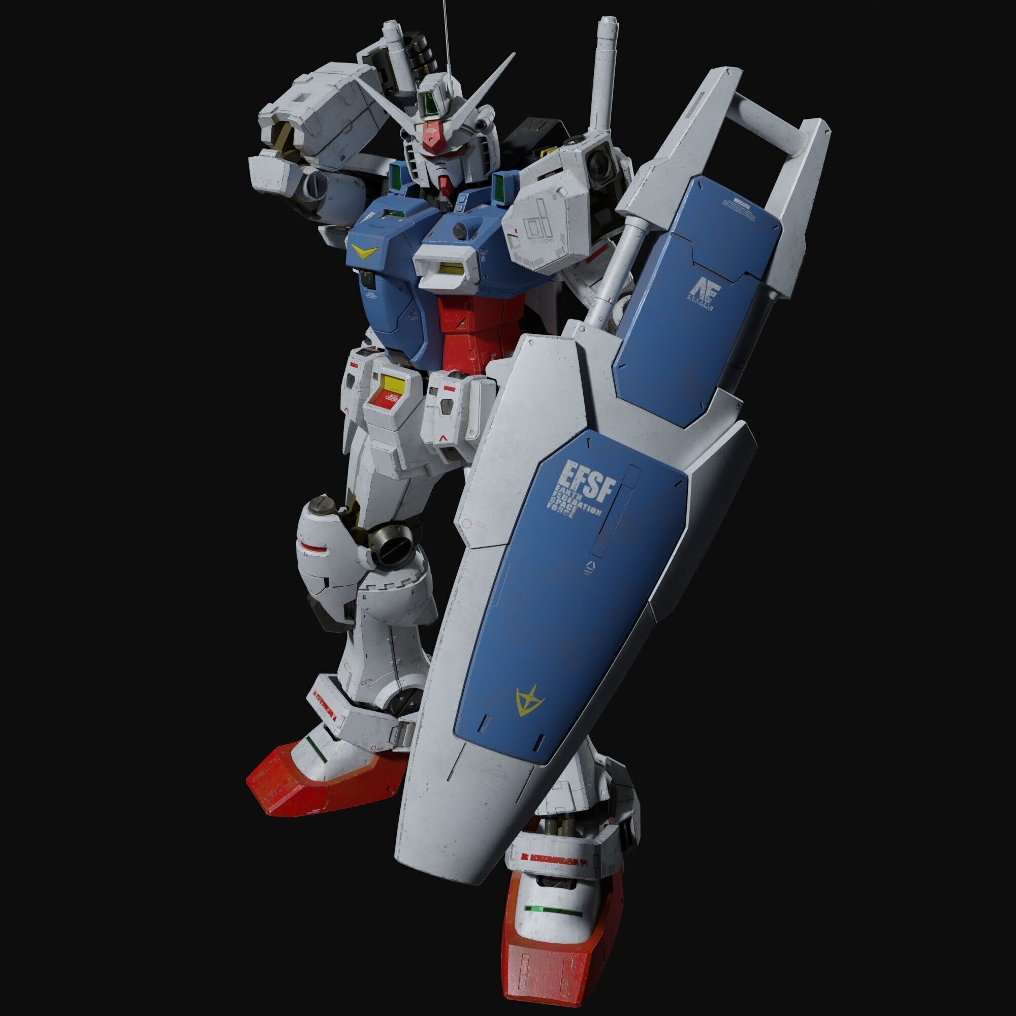 Gundam RX-78 GP01 weathering style 3D model_14