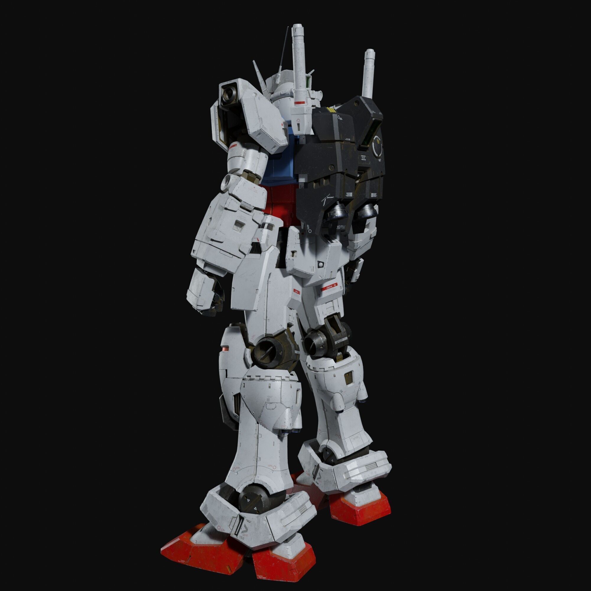 Gundam RX-78 GP01 weathering style 3D model_6